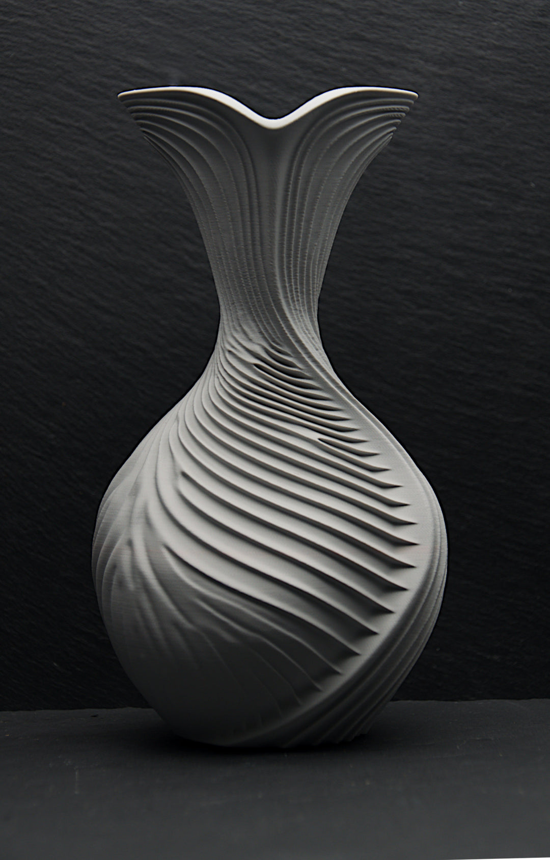 NYX Vase – Stone Granite – Frontalansicht – Nora Blatt